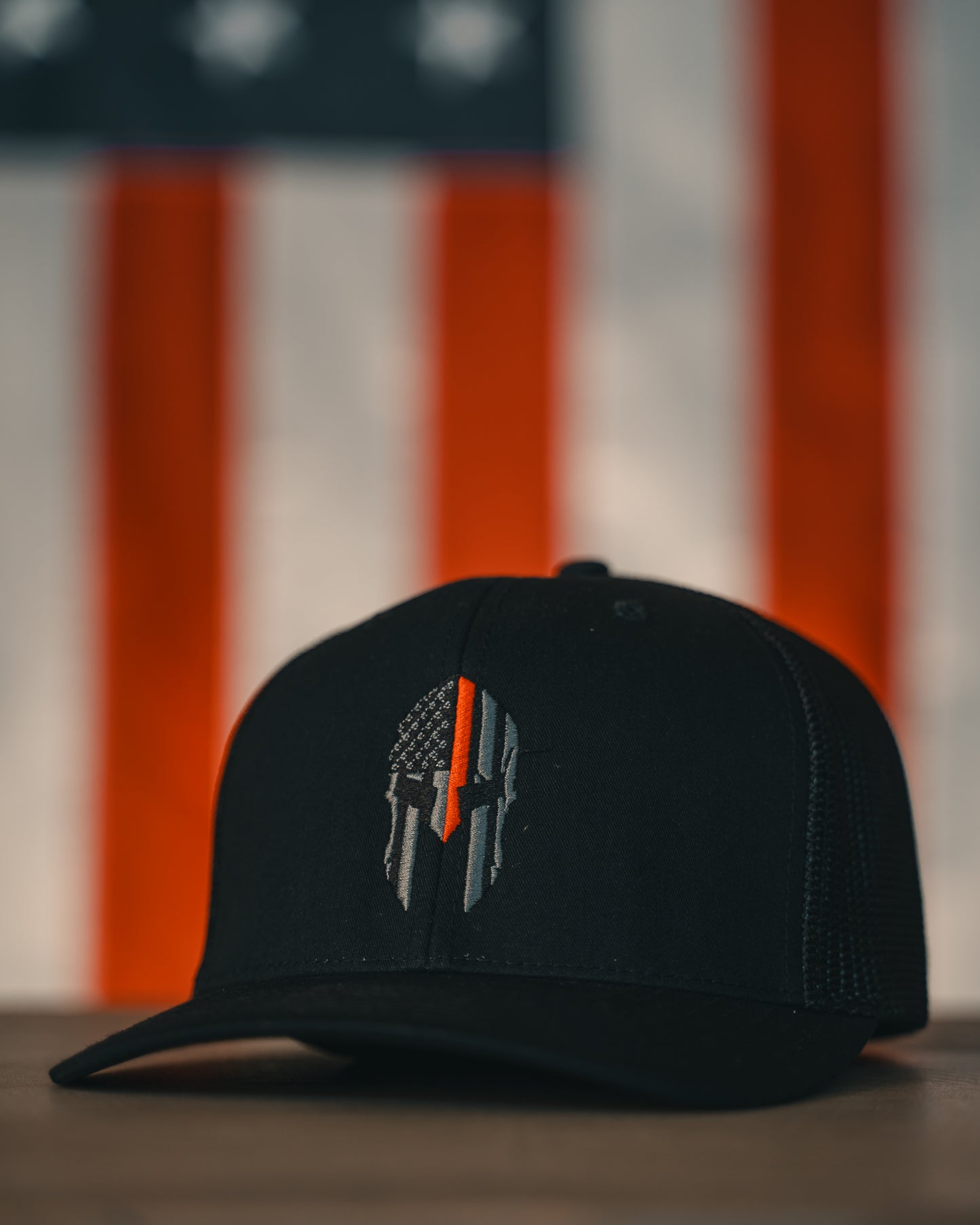 Black Red Line Spartan Snapback