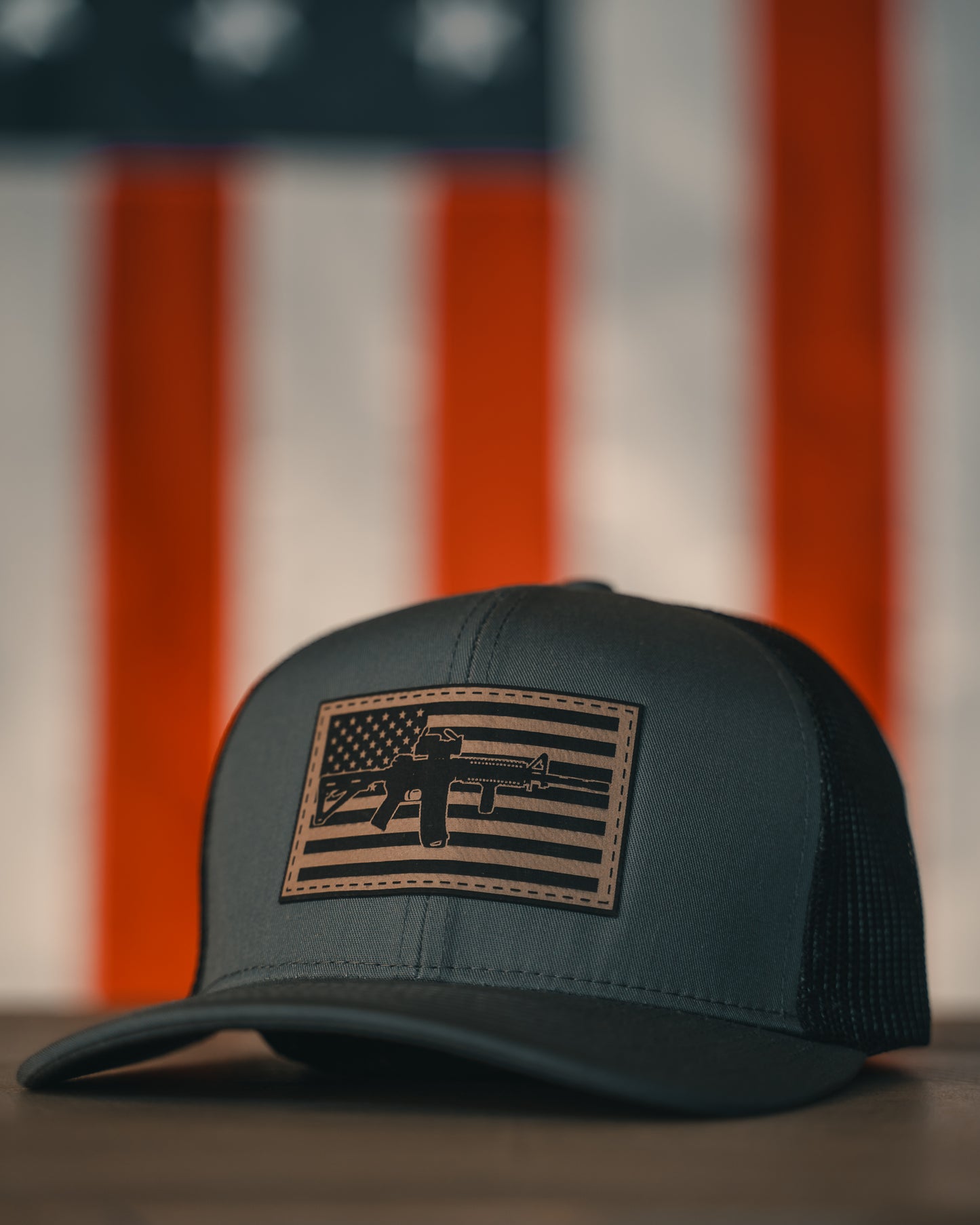 M4 Leather Patch Snapback Hat