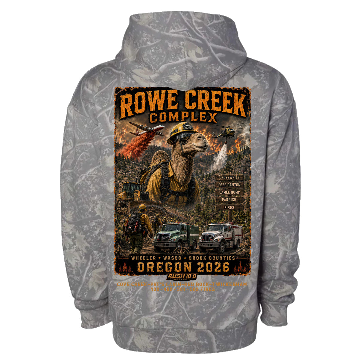 THE ROWE CREEK COMPLEX FIRES HOODIE - 2026 – Rush Ten Eight