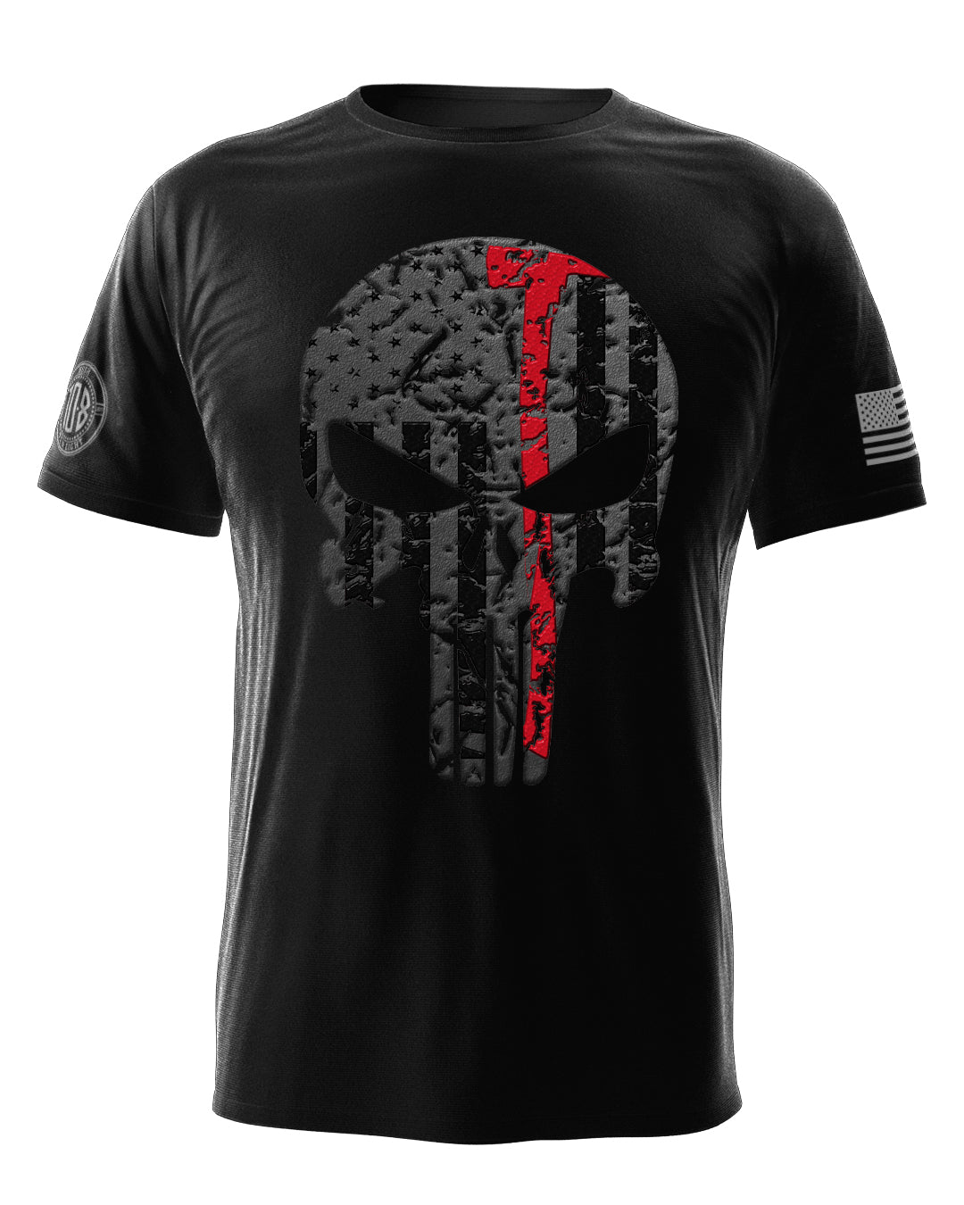 Thin Red Line Skull Axe Men's Tee