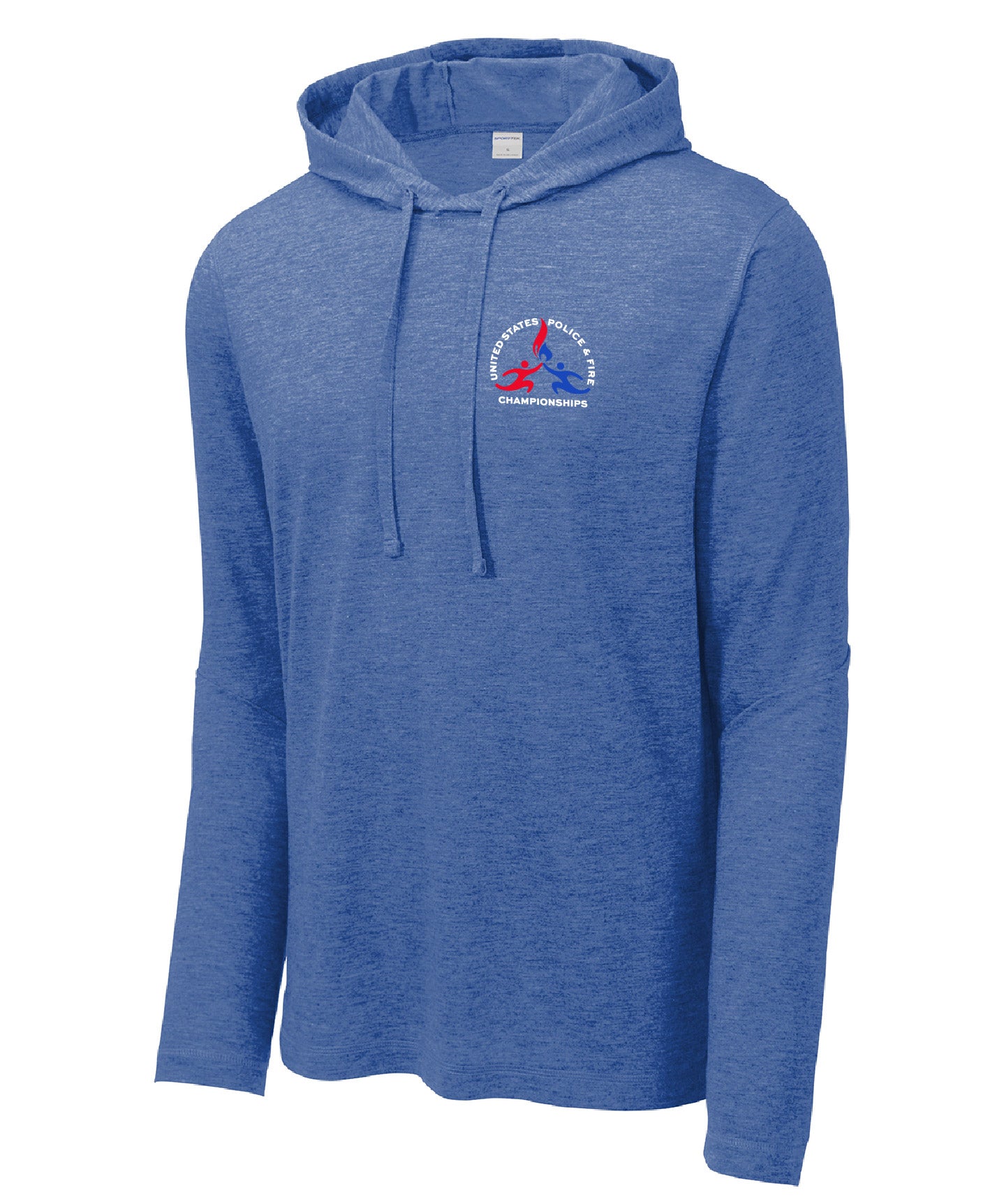 USPFC True Royal Heather Men's Sport-Tek® Tri-Blend Wicking Long Sleeve Hoodie