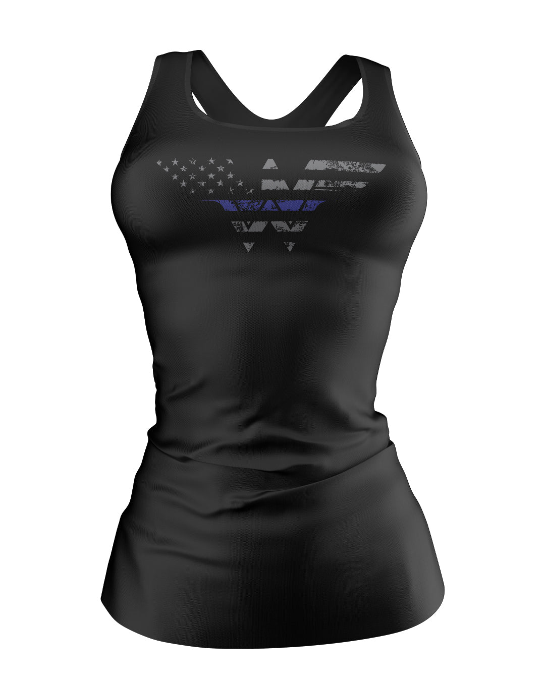 Thin Blue Line Woman Warrior Racerback Tank