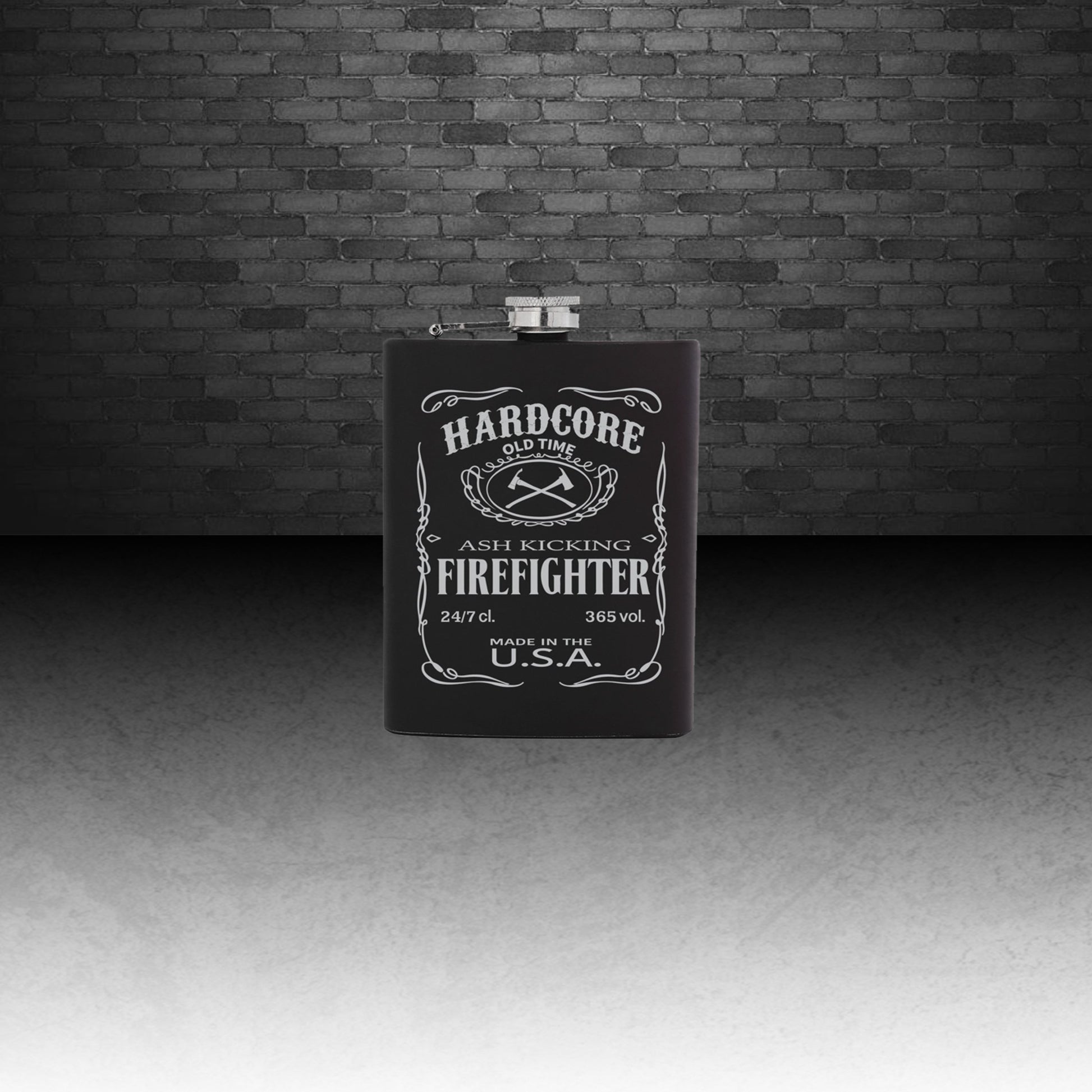 Ash Kicking Firefighter Whiskey Flask