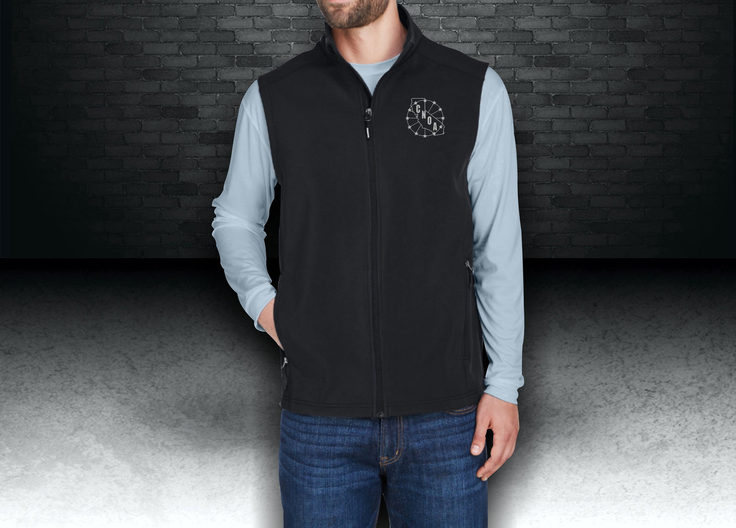 CNOA Core 365 Men's Cruise Two-Layer Fleece Bonded Soft Shell Vest - BLACK