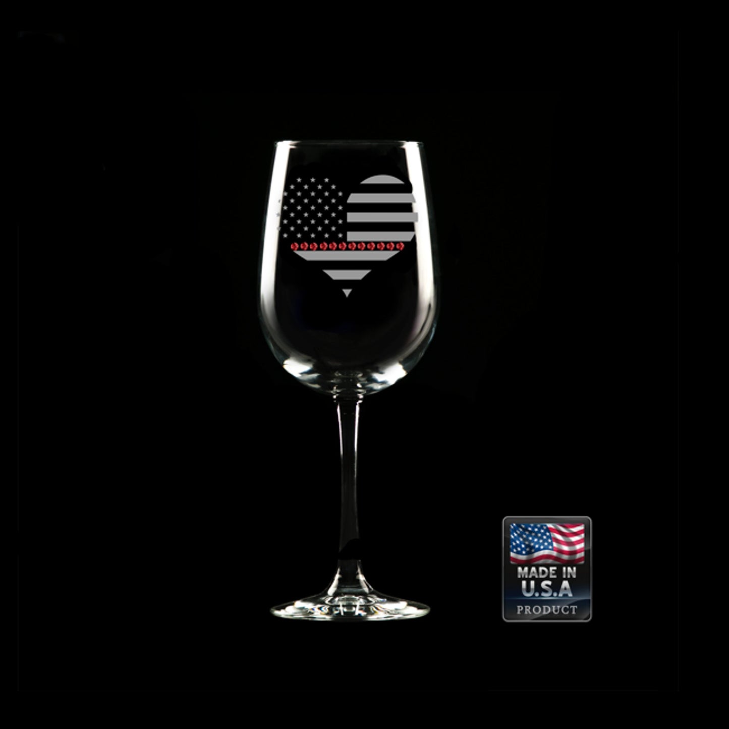 Red Line Bling Stemmed Glass