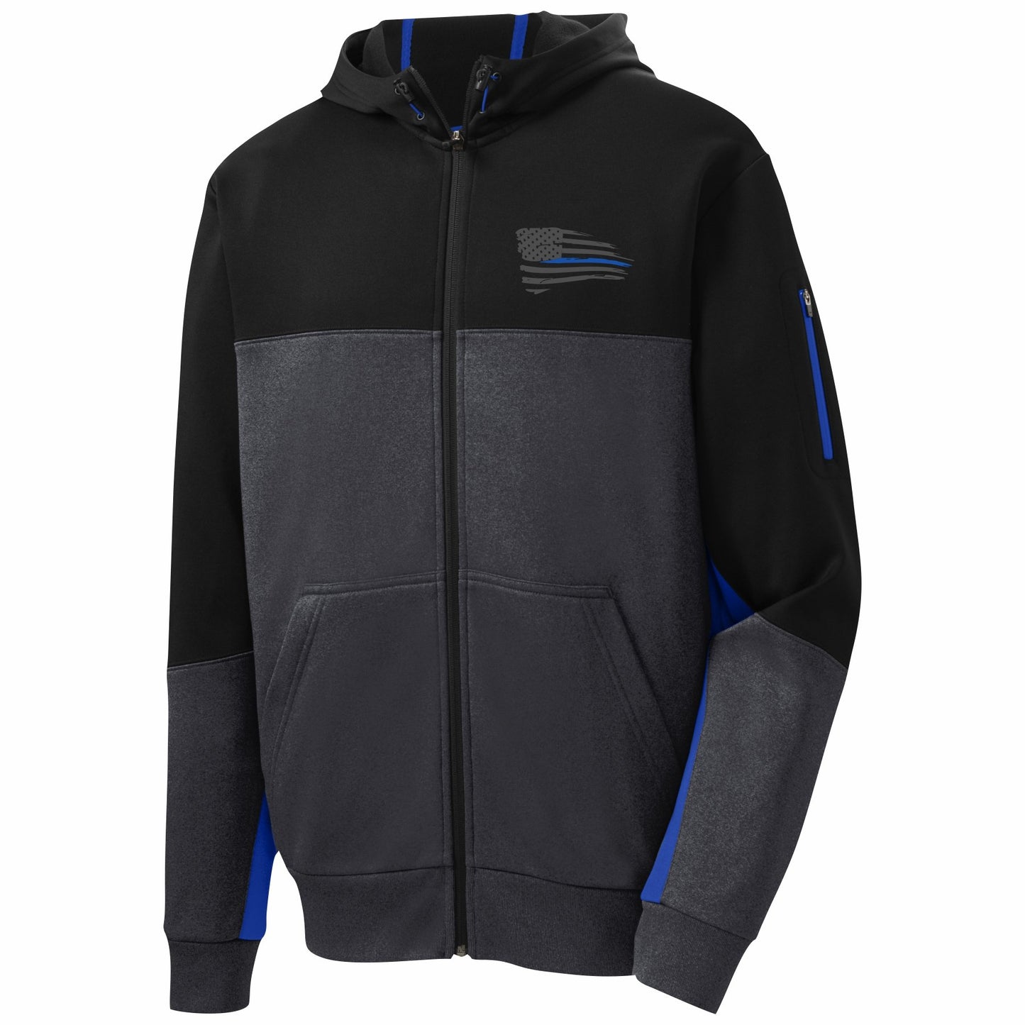 Blue Line Full Zip Sport Performance Hoodies