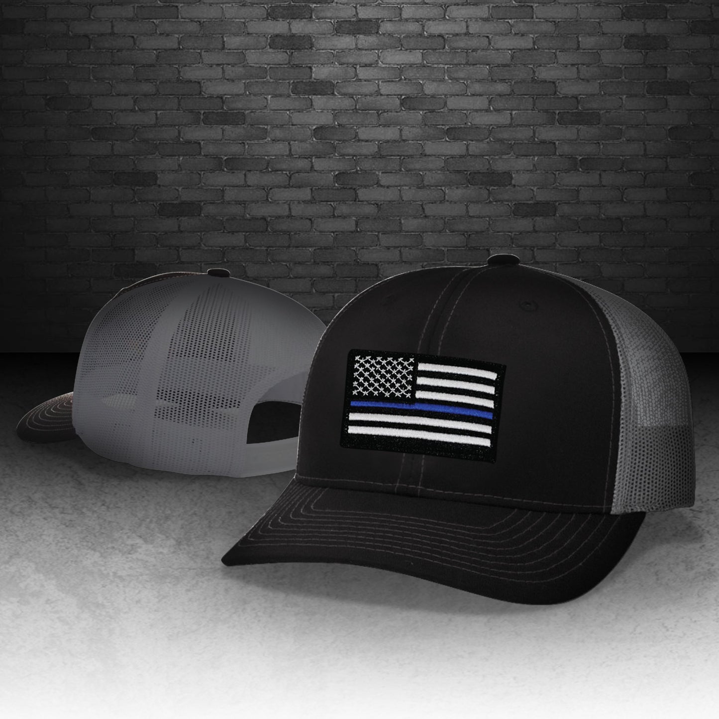 Thin Blue Line Trucker Snap Back Hat