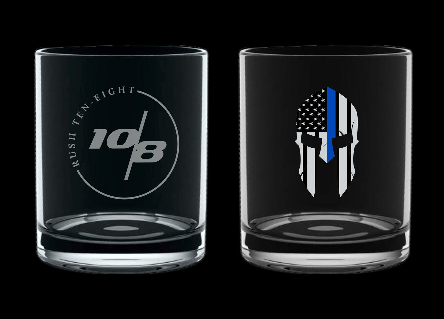 Blue Line Spartan Whiskey Glass