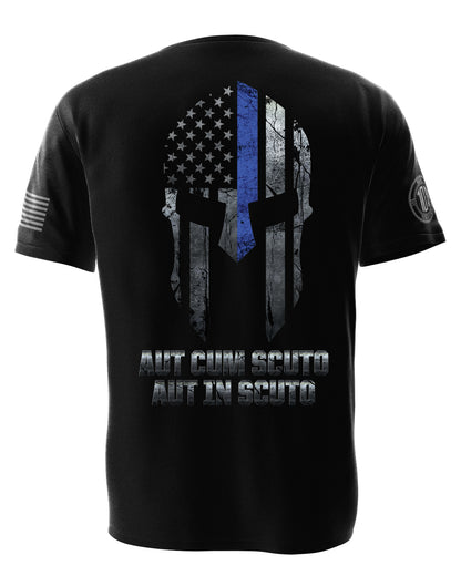 Blue Line Spartan "Aut Cum Scuto Aut In Scuto" Tee