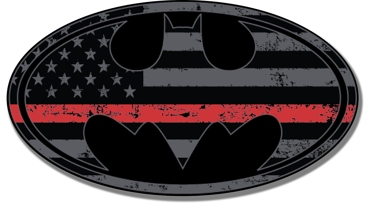 Red Line Batman Bat Red Line Sticker | Honor Bravery – Rush Ten Eight