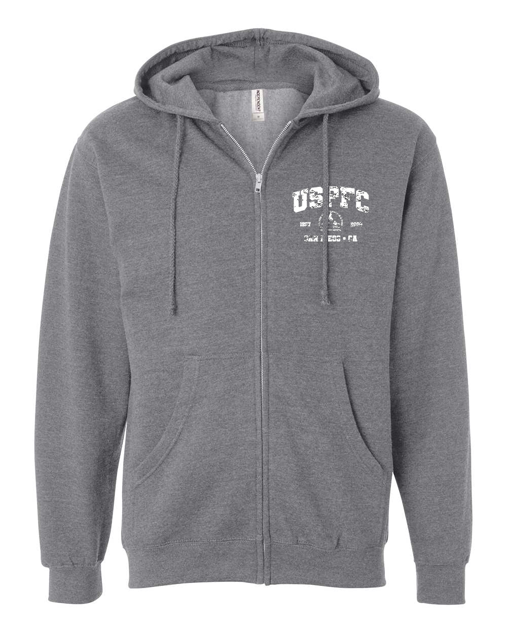 USPFC 2026 Charcoal Heather Independent Trading Co. Full Zip Unisex Midweight Hooded Sweatshirt
