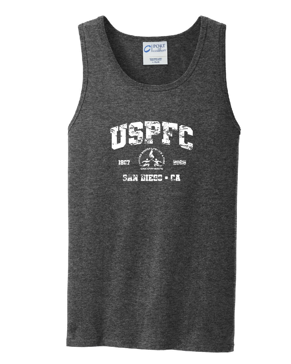 USPFC 2026 Dark Heather Grey Men's Core Cotton Tank Top