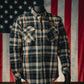 Merican Patriot Khaki/Blue Quilted Flannel Jacket