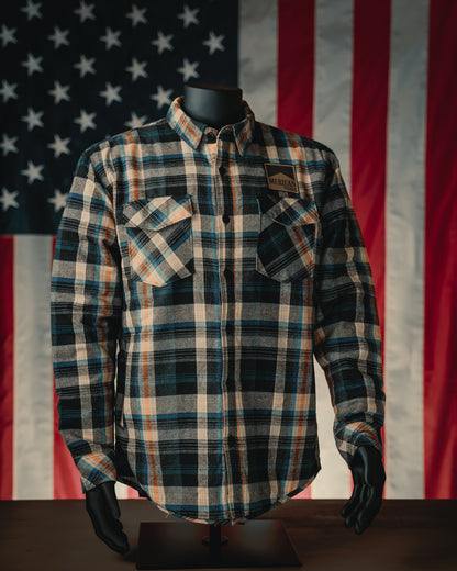 Merican Patriot Khaki/Blue Quilted Flannel Jacket