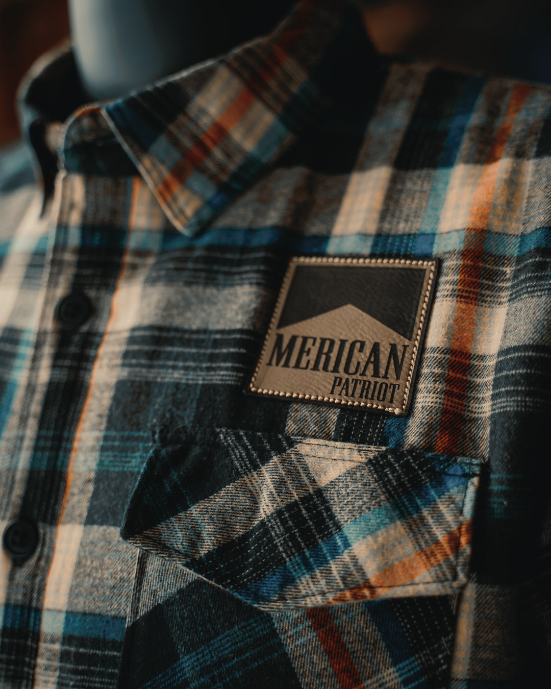 Merican Patriot Khaki/Blue Quilted Flannel Jacket