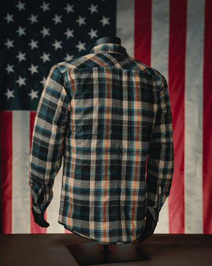 Merican Patriot Khaki/Blue Quilted Flannel Jacket