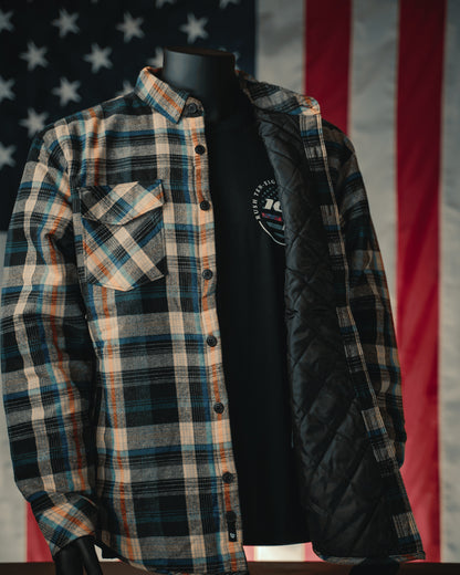 Merican Patriot Khaki/Blue Quilted Flannel Jacket