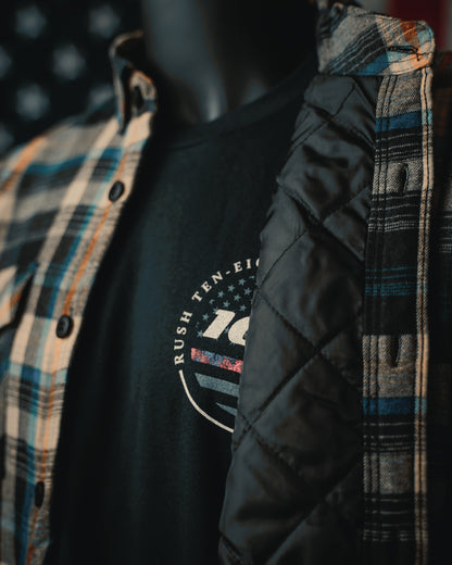 Merican Patriot Khaki/Blue Quilted Flannel Jacket