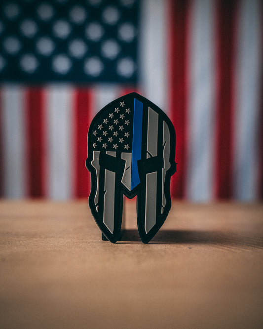 Thin Blue Line Spartan Warrior Patch