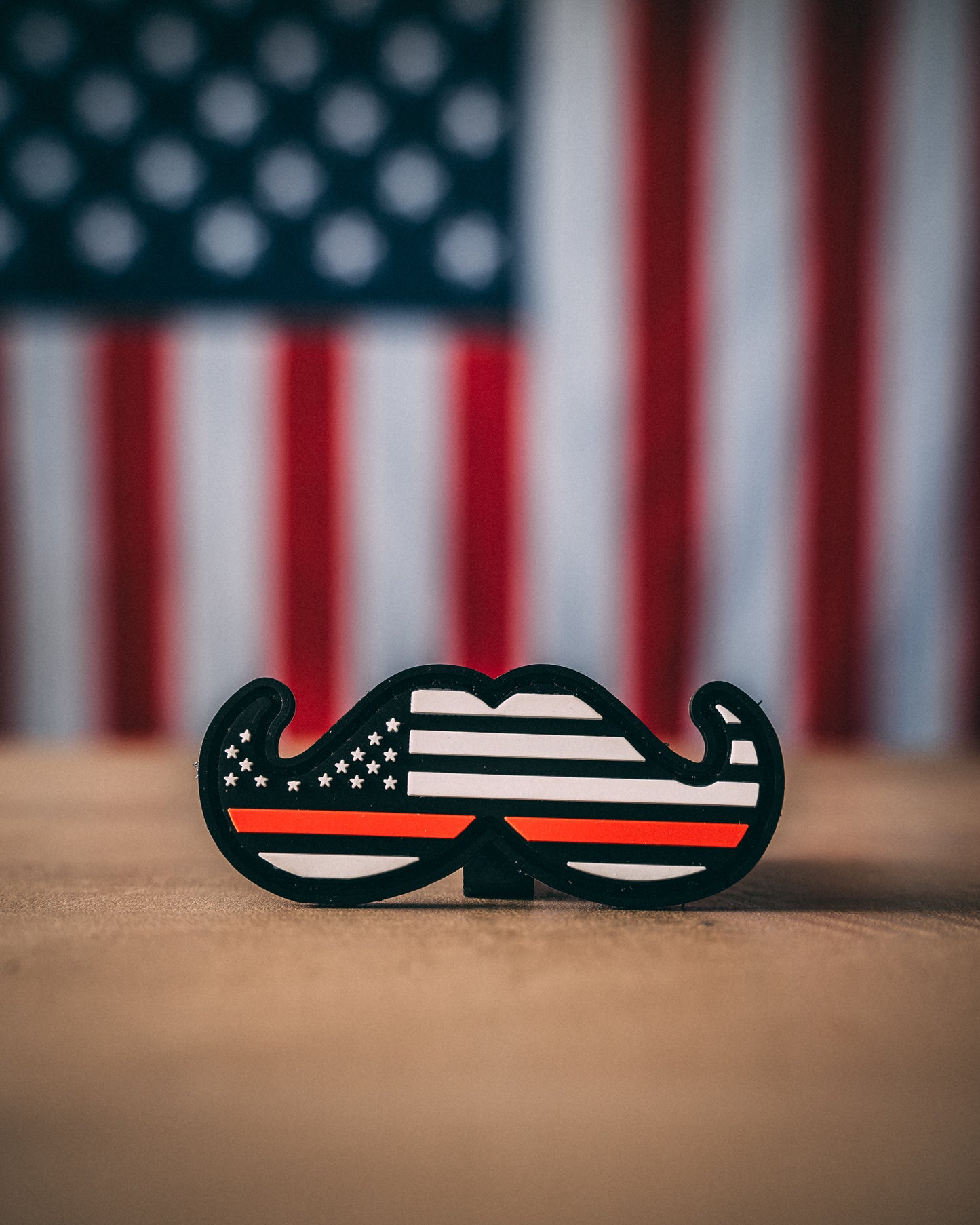 Thin Red Line Mustache Patch