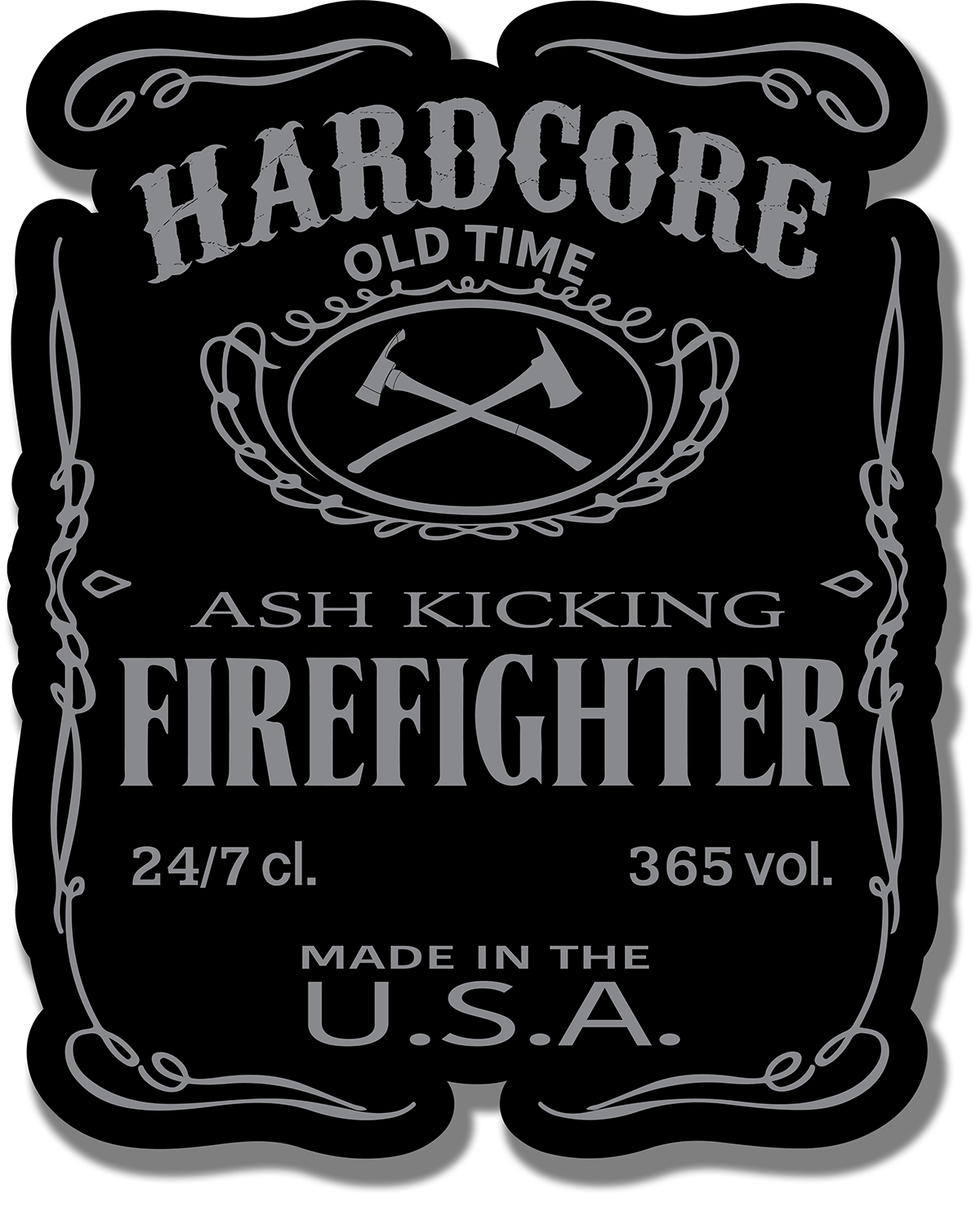 Hardcore Ash Kicking Firefighter Sticker | Support Bravery – Rush Ten Eight