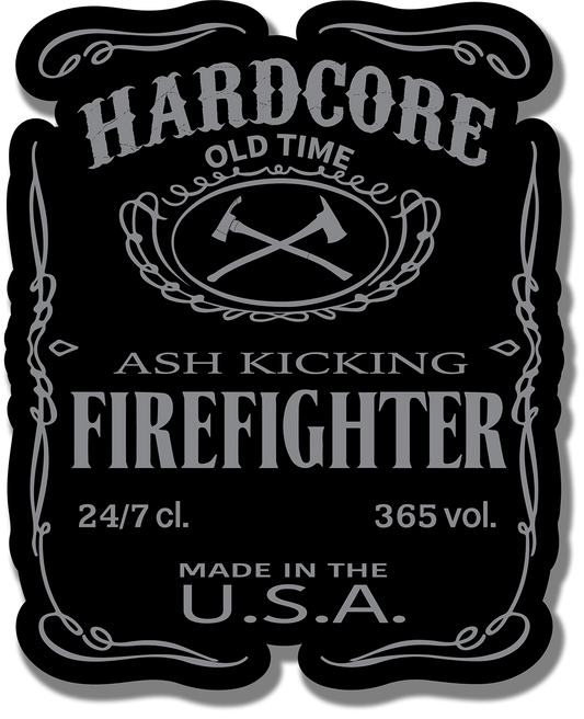 Hardcore Ash Kicking Firefighter Sticker