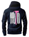 Navy Thin Pink Line Axe Flag Hoodie
