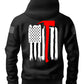 Black Thin Red Line Axe Flag Hoodie