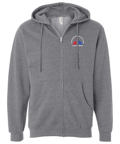 USPFC Charcoal Heather Independent Trading Co. Full Zip Unisex Midweight Hooded Sweatshirt