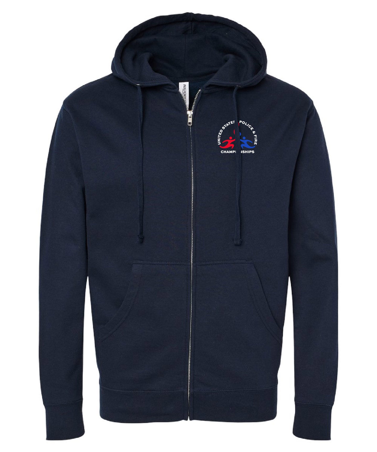 USPFC Heather Navy Independent Trading Co. Full Zip Unisex Midweight Hooded Sweatshirt