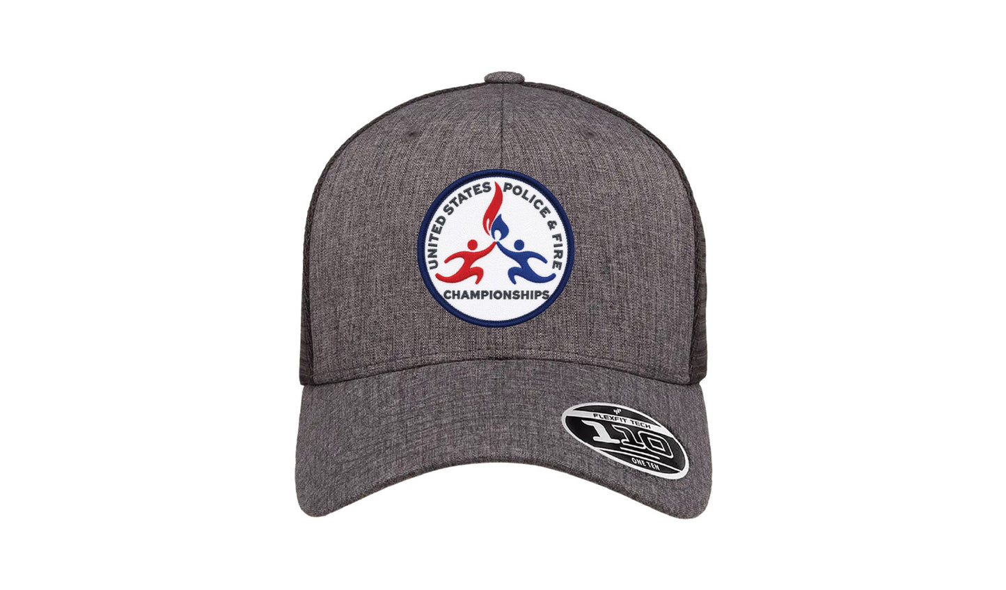 USPFC CHARCOAL/BLACK MELANGE Flexfit Adult 110® Mesh Cap