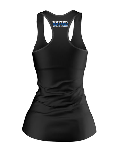 United We Stand Blue Line Women's Racerback Tank