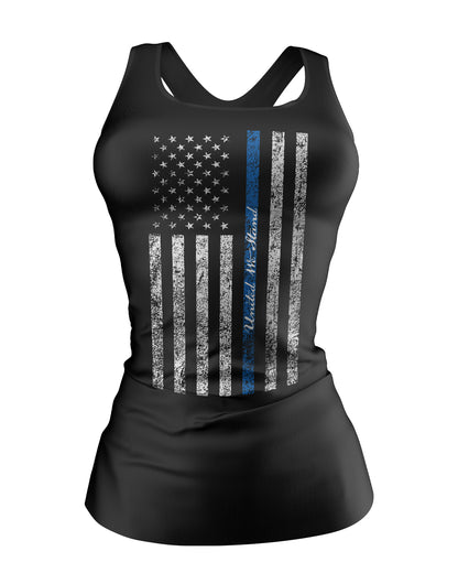 United We Stand Blue Line Women's Racerback Tank