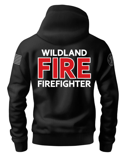 Black Wildland Fire Firefighter Hoodie
