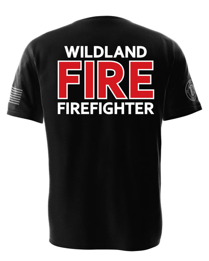 Black Wildland Fire Firefighter Short Sleeve T-Shirt