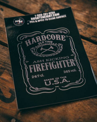 Hardcore Ash Kicking Firefighter Sticker