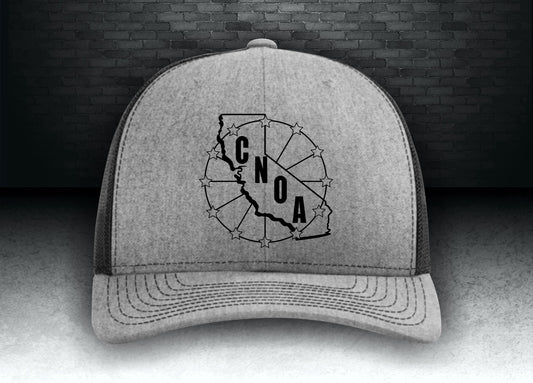 CNOA Full Logo Richardson Snap Back Trucker Hat - Heather Grey/Black