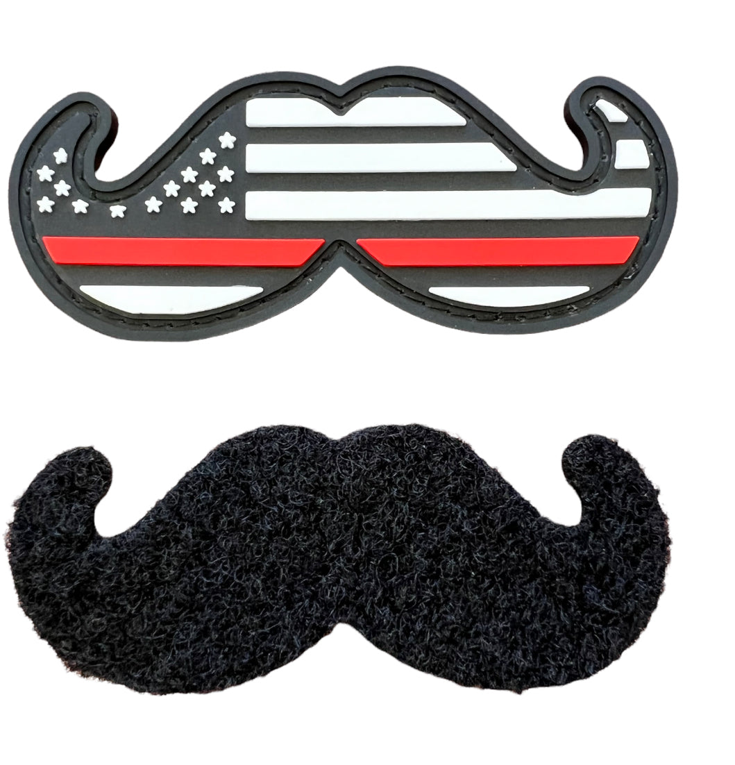 Thin Red Line Mustache Patch