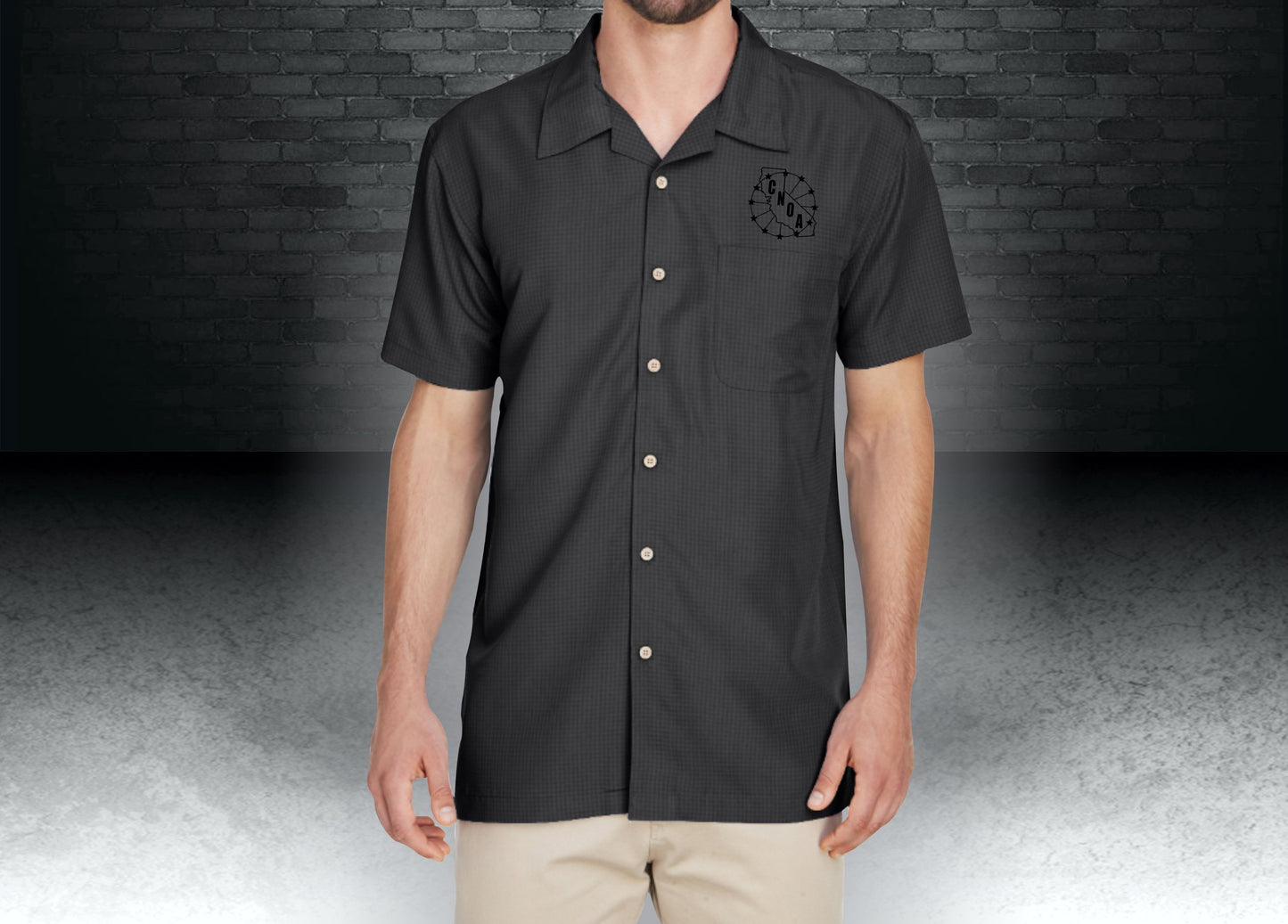 CNOA Harriton Men's Barbados Textured Camp Shirt - Black