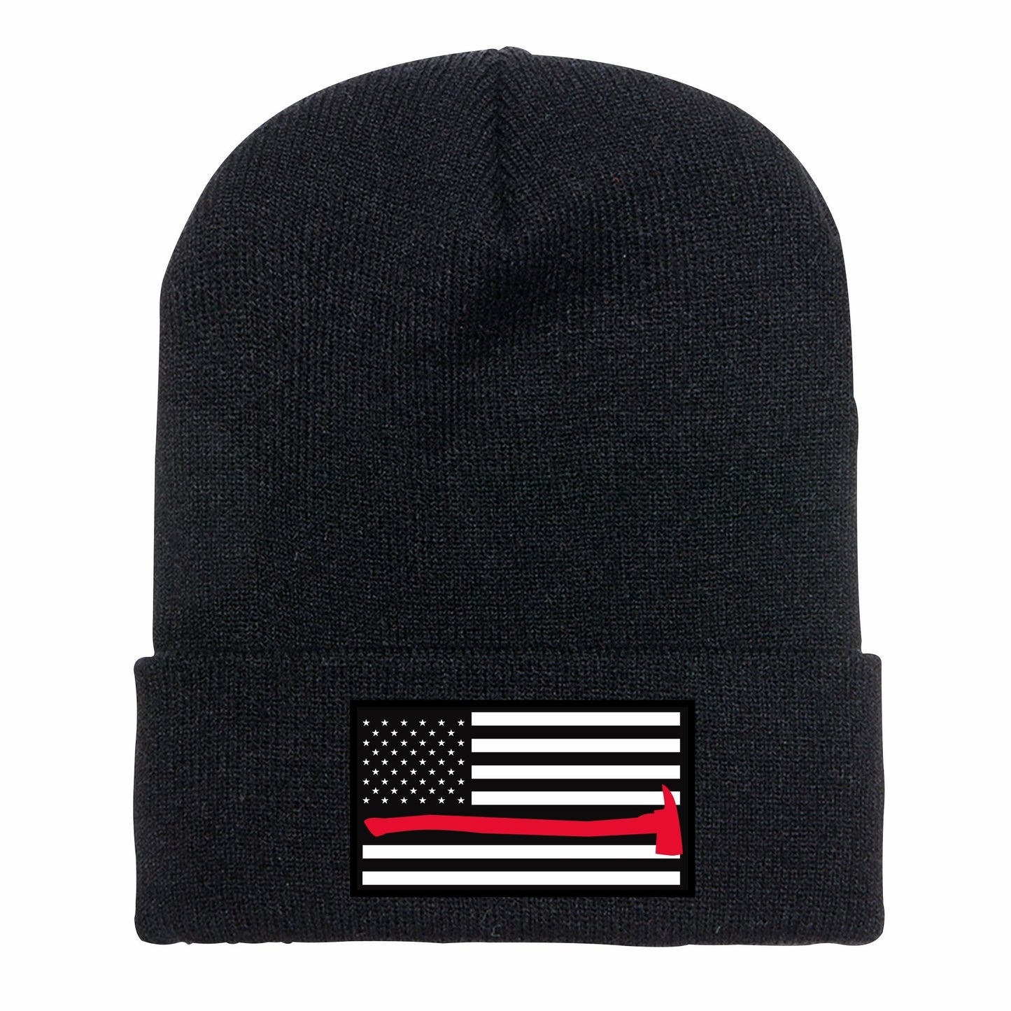 Red Line Flag Beanie with Axe 