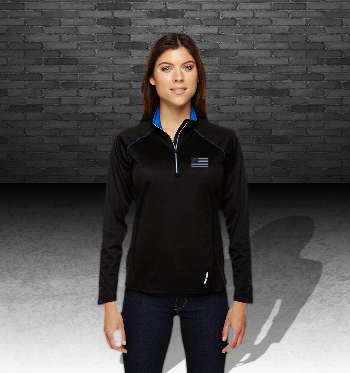 Blue Line Radar Women's Quarter-Zip Performance Long-Sleeve Top